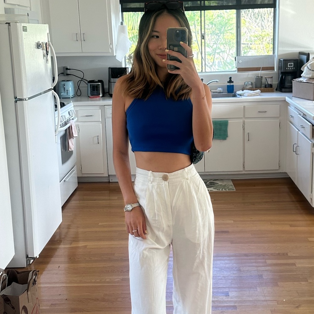 Electric blue cropped tank